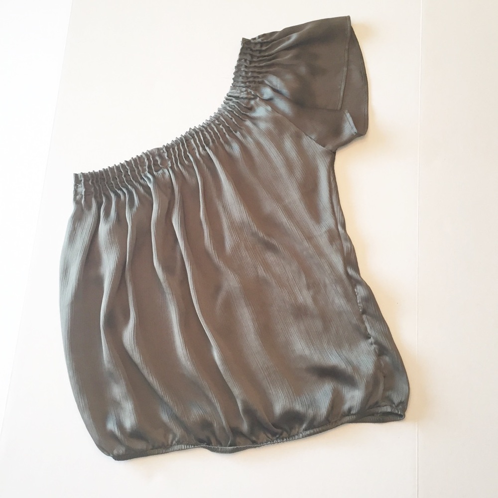 Charlotte Russe Dk Green One Shoulder Top Size L